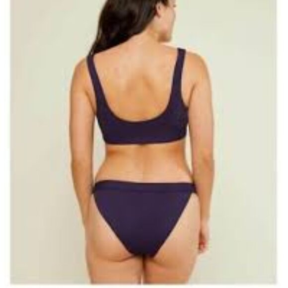 FINAL SALE: Andie The Banded Bikini Bottom, Medium, Navy - Picture 3 of 5